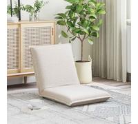 Kaloriko Fauteuil de sol réglable en tissu de mouton crème 57 x 64 x 59 cm avec dossier multi-positions rembourré, pliable, ergonomique pour salon, chambre à coucher, jeu, méditation