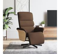 Kaloriko Fauteuil relax avec repose-pieds, housse en tissu marron, pivotant, réglable, avec rembourrage et accoudoir, ergonomique, pour salon, bureau, chambre à coucher, salon, relaxation en lisant et