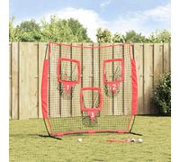Kaloriko Filet d'entraînement de baseball en polyester noir 214,5 x 89,5 x 181 cm avec sac de transport pour entraînement en plein air, balle de frappe, lancer, attraper dans le jardin, club sportif