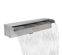Kaloriko Fontaine cascade rectangulaire en acier inoxydable de 45 cm pour jardin, terrasse, balcon, cascade avec débit d'eau uniforme pour une atmosphère relaxante