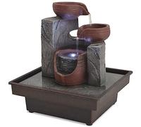 Kaloriko Fontaine d intérieur avec Lampe LED en polyrésine, Cascade décorative 20 x 18 x 22 cm, Pompe 2 W, Effet Eau apaisant pour Maison Salon terrasse Balcon Zen