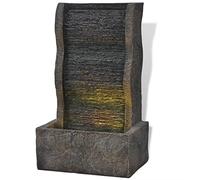 Kaloriko Fontaine d’intérieur LED en polyrésine, Cascade d’Eau décorative avec Pompe et 3 Lampes, 28,5 x 20,5 x 49,5 cm, Ambiance relaxante pour Salon, Maison et Espace Zen
