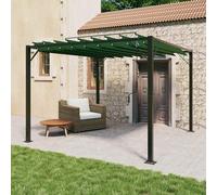 Kaloriko Gazebo tonnelle pergola 3 x 3 x 2,14 m Vert, Cadre Aluminium, Toit louvé réglable, Toile Polyester avec revêtement PA, abri Jardin terrasse Patio, Protection Soleil Pluie Ombre