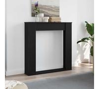 Kaloriko Habillage de cheminée en chêne Noir, Accessoire cheminee pour Insert Foyer, Bois d'ingénierie 100 x 20 x 100 cm, étagère décorative pour Chauffage Granule Pellet Rangement et Protection