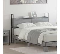 Kaloriko Headboard de Rangement avec Station de Charge Sonoma Gris, Bois d'ingénierie Durable, Dimensions 163 x 15 x 98 cm, Cadre Acier Robuste, Assemblage Facile