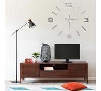 Kaloriko Horloge Murale 3D argentée 100 cm XXL en EAV Design Moderne, Pendule silencieuse à Quartz, Cadran analogique, Aiguille Visible pour Salon Cuisine Chambre Bureau intérieur Maison