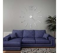 Kaloriko Horloge Murale 3D Design Moderne argentée 100 cm XXL en EAV, Pendule silencieuse à Quartz, Cadran analogique, Affichage Heure décor Salon Bureau Maison