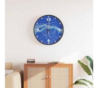 Kaloriko Horloge Murale Lumineuse Bleu 30 cm, Cadran Quartz silencieuse, Affichage Heure analogique, Design Vintage rétro intérieur Maison Salon Cuisine Chambre Bureau