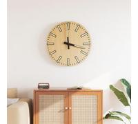 Kaloriko Horloge Murale Lumineuse Jaune et Vert Ø30 cm en Bois d'ingénierie, Pendule silencieuse à Quartz, Cadran analogique rétro pour Salon Cuisine Chambre Bureau intérieur Maison
