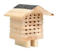 Kaloriko Hôtel d'abeille en bois de sapin massif - 22 x 20 x 20 cm - Maison à insectes résistante aux intempéries avec nids empilables pour des conditions naturelles de nid d'abeilles dans le jardin