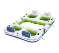 Kaloriko Île Flottante Gonflable Bestway Hydro Force en PVC Blanc Bleu et Vert 302 x 219 cm, Fauteuil Matelas bouée Chaise hamac Flotteur pour Piscine Spa Plage été, Charge 400 kg