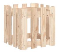 Kaloriko Jardinière en Bois de pin Massif 40x40x40 cm avec Design clôture Pot Cache Plante Fleur pour Balcon terrasse Jardin intérieur extérieur décoration Naturelle