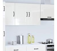 Kaloriko Kalmar Armoire de cuisine suspendue, en bois blanc brillant, 80 x 31 x 60 cm, espace de rangement avec étagère, porte, armoire polyvalente pour cuisine, salon, couloir, robuste et facile