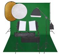 Kaloriko Kit de studio photo avec lumière continue LED, boîtes à lumière, 3 trépieds, 2 supports de fond, réflecteur 5 en 1, lumière du jour 5600 K, intensité variable, pour photographie de portrait