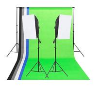 Kaloriko Kit d'éclairage de studio photo avec boîtes à lumière, 2 lampes LED lumière du jour 13 W, 5 arrière-plans colorés, trépieds réglables 75-210 cm, réflecteur 5 en 1 60 cm, idéal pour portrait