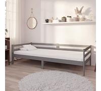 Kaloriko Lit de jour, en pin massif, gris, 90 x 200 cm, multifonction, avec matelas, canapé-lit, pour chambre d'amis, cadre de lit robuste, meuble moderne