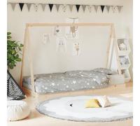 Kaloriko Lit d'enfant 90 x 200 cm en bois massif de pin - Design tipi - Lit simple avec sommier à lattes et aspect rustique - Lit stable pour enfants garçons et filles