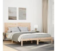 Kaloriko Lit en bois massif extra long, en pin non traité, 160 x 210 cm, cadre de lit stable pour chambre à coucher, espace de rangement supplémentaire, tête de lit haute