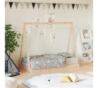Kaloriko Lit pour enfant 70 x 140 cm en pin massif avec design de lit Tipi, lit stable pour enfant avec sommier à lattes, convient pour chambre d'enfant, confort de sommeil sans matelas, zone de sol