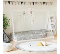 Kaloriko Lit pour enfant blanc en pin massif 90 x 200 cm avec design tipi - Lit stable avec lattes en bois - Convient aux enfants à partir de 4 ans - Lit junior moderne pour chambre d'enfant et