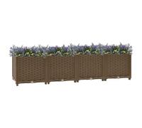 Kaloriko Lit surélevé en polypropylène Marron 160x40x38 cm pour Jardin Balcon terrasse, jardinière Robuste avec Grande capacité pour Culture Plantes Fleurs Herbes aromatiques