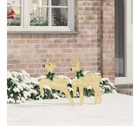 Kaloriko Lot de 2 rennes LED en tissu blanc chaud - Fonctionnement USB - Décoration intérieure et extérieure - Décoration de sapin de Noël - Boules de Noël - Décoration de l'Avent