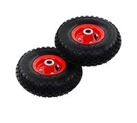 Kaloriko Lot de 2 roues de diable en caoutchouc - 3,00-4 - 245 x 82 mm - Avec jantes en métal - Charge maximale : 100 kg - Pour diable, chariot, brouette, atelier et chantier