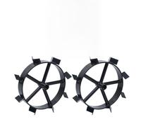 Kaloriko Lot de 2 roues en métal pour débroussailleuse à essence de 6,5 CV - Diamètre : 34 cm - Pour assouplissement du sol et désherbage - Pour jardin et compost