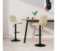 Kaloriko Lot de 2 tabourets de bar en velours crème avec dossier et repose-pieds réglables en hauteur et structure en métal pour cuisine, salle à manger, comptoir, île petit-déjeuner, design