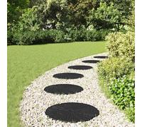 Kaloriko Lot de 6 marchepieds noirs Ø 45 x 1,8 cm en caoutchouc durable avec surface antidérapante pour allée de jardin, terrasse, balcon et extérieur, résistants aux intempéries et faciles
