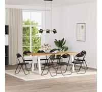 Kaloriko Lot de 8 chaises pliantes noires - 48 x 43,5 x 81 cm - En cuir synthétique - Pliable avec structure en acier - Rembourrée - Confortable - Pour salle à manger, cuisine, salon, bureau - Moderne