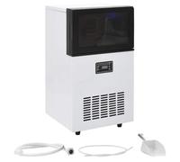 Kaloriko Machine à glaçons en acier inoxydable 45 kg par jour 36 glaçons par cycle Fonctionnement silencieux avec compresseur et récipient de congélation pour la maison, la cuisine, les fêtes et la