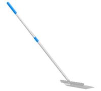 Kaloriko Manche de fourche à foin télescopique en acier argenté avec longueur réglable de 70 à 123 cm, poignée en caoutchouc antidérapante, manche de rechange pour agriculture, écurie, pâturage