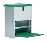 Kaloriko Mangeoire Automatique pour volaille à pédale 12 kg en tôle zinguée Verte, Distributeur d Alimentation antiglouton pour Poules, Solution d Alimentation Automatique résistante, Usage extérieur