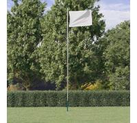Kaloriko Mât de drapeau en aluminium argenté divisible 6,08 m réglable en hauteur avec manchon de sol pour drapeau, fanion, bannière, jardin, terrasse, balcon, fête, sport, fan de club, saison