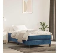 Kaloriko Matelas à ressorts ensachés moyen, bleu foncé, 80 x 210 x 20 cm, velours, avec support en mousse froide respirante, ergonomique pour le dos et la colonne vertébrale, comme tapis de sommeil et
