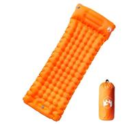 Kaloriko Matelas de Camping autogonflant avec Oreiller 1 Personne Orange, léger, Compact, Isolant, résistant à l'eau, Facile à gonfler, idéal pour randonnée et Bivouac intérieur ou extérieur