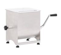Kaloriko Mélangeur de Viande Manuel en Acier Inoxydable argenté avec boîte de Vitesse, capacité 20 kg, manivelle Stable, Compatible Hachoir Automatique, pour saucisses et charcuteries Maison
