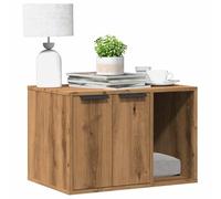 Kaloriko Meuble de bac à litière pour Chat en chêne Artisanal, Bois d'ingénierie 60 x 40 x 40 cm, Meuble Cache litiere avec 2 Portes, Table d appoint pour Salon, Rangement Discret 202 caractères