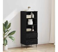Kaloriko Meuble haut aspect chêne noir, 40 x 36 x 110 cm, en matériau dérivé du bois, avec tiroir, design moderne, pour salon, salle à manger, bureau