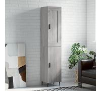 Kaloriko Meuble haut gris Sonoma - 34,5 x 34 x 180 cm - En bois - Armoire de rangement robuste - Armoire de cuisine polyvalente - Buffet élégant pour salle à manger et salon