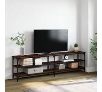 Kaloriko Meuble TV, chêne marron, 180 x 30 x 50 cm, matériau du bois et métal, console multimédia pour salon, centre de divertissement stable, support TV