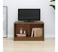 Kaloriko Meuble TV, marron miel, 70 x 33 x 42 cm, en bois de pin massif, centre de divertissement pour salon, support TV robuste