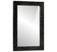 Kaloriko Miroir de Bain Mural Noir en Bois de manguier Massif et Verre 50 x 70 x 2,5 cm, Miroir Glace Psyche trumeau pour Decoration Interieur Maison Appartement Chambre Salon Couloir Entree Dressing