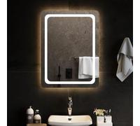 Kaloriko Miroir de Salle de Bain à LED 60 x 80 cm, Miroir Glace Lumineux Mural IP65, trumeau rectangulaire en Verre 4 mm, Interface USB 5 V, pour Maquillage Rasage décoration intérieur Maison