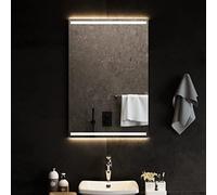 Kaloriko Miroir de Salle de Bain à LED 60 x 90 cm en Verre, Miroir Glace trumeau Mural rectangulaire IP65 5 V avec câble USB 1,5 m, Installation Verticale ou Horizontale pour Maquillage Rasage