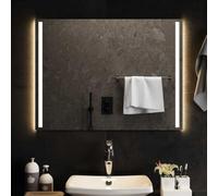 Kaloriko Miroir de Salle de Bain à LED 80 x 60 cm, Miroir Glace trumeau Mural rectangulaire en Verre, Interface USB 5 V, IP65, Installation Facile avec Crochets, pour Maquillage et Rasage