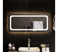 Kaloriko Miroir de Salle de Bain à LED 90 x 40 cm en Verre, Miroir Glace Psyche trumeau Mural Lumineux USB 5 V IP65, 4 mm, avec Crochets, pour Maquillage, Rasage et décoration