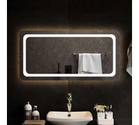 Kaloriko Miroir de Salle de Bain à LED, Miroir Glace Mural 100 x 50 cm, trumeau rectangulaire en Verre 4 mm, Interface USB 5 V, IP65, avec Crochets pour Maquillage Rasage décoration Chambre Salle de