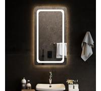 Kaloriko Miroir de salle de bain LED 50 x 90 cm sans cadre avec protection IP65, port USB pour salle de bain, chambre à coucher, couloir, salon, miroir cosmétique grossissant, facile à installer